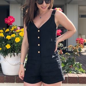 Seek by LF Black linen Size S Romper - Worn Once